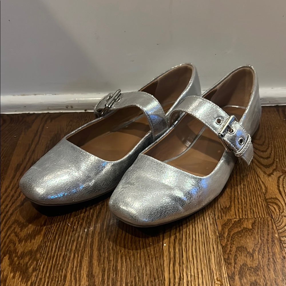 Silver Mary Jane Shoes